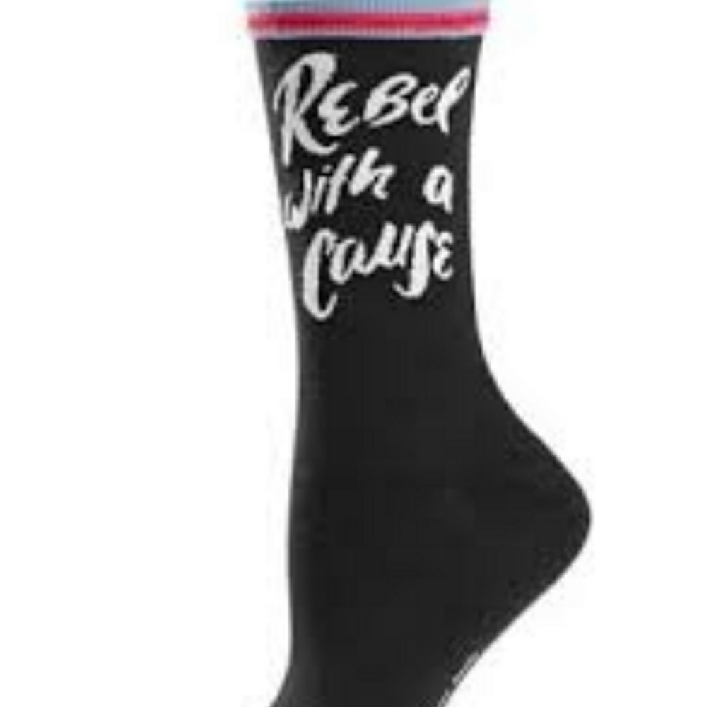 Kate Spade "Rebel with a Cause" crew socks
